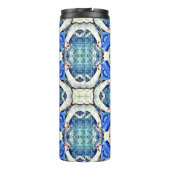 Blaues Mandala-Herz Muster Thunder_Cove Thermosbecher (Rückseite)