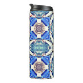 Blaues Mandala-Herz Muster Thunder_Cove Thermosbecher (Nach rechts gedreht)