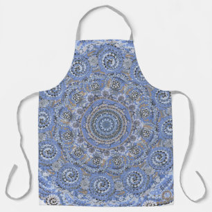 Blaues Mandala mit Worten zum Thema Strand und Mee Schürze