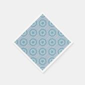 Blaues Mandala-Muster auf gestreiftem Hintergrund Serviette (Ecke)