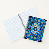 Blaues Mandala-Muster-Schürze Boho-Blumen-Dekor  Notizblock (Innenseite)