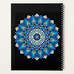 Blaues Mandala-Muster-Schürze Boho-Blumen-Dekor Planer