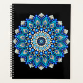 Blaues Mandala-Muster-Schürze Boho-Blumen-Dekor Planer (Vorderseite)
