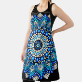 Blaues Mandala-Muster-Schürze Boho-Blumen-Dekor Schürze (InSitu)