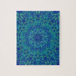 Blaues Mandala-Paisley-Puzzle Puzzle