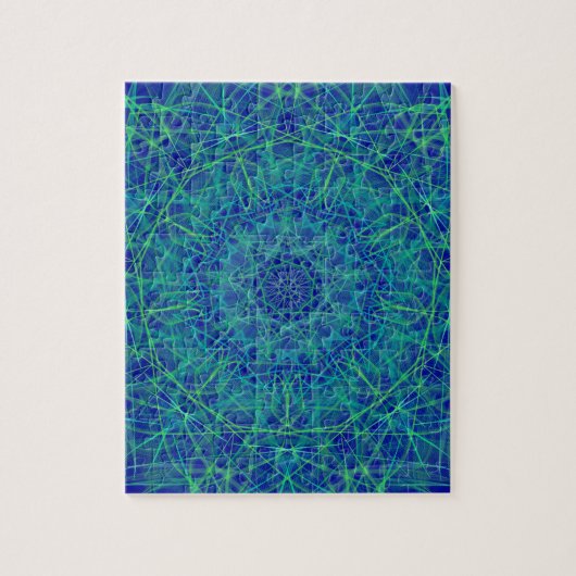 Blaues Mandala-Paisley-Puzzle Puzzle (Vertikal)