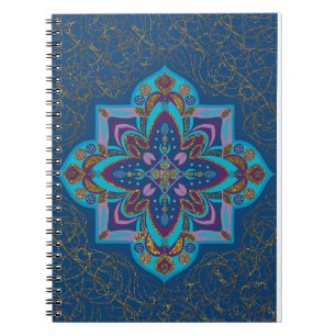 Blaues Mandala-Spiralheft Notizblock