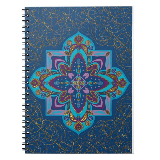 Blaues Mandala-Spiralheft Notizblock (Vorderseite)