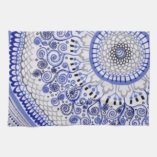 Blaues Mandala-Tee-Tuch Geschirrtuch