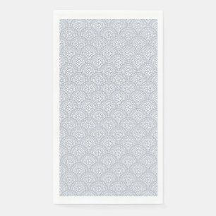 Blaues Mandala-Wellenmuster auf weißem Hintergrund Serviette