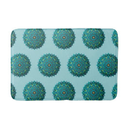 Blaues Mandala Wiederholungsmuster Badematte