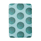 Blaues Mandala Wiederholungsmuster Badematte (Vorderseite Vertikal)