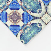 Blaues Mandalaherzmuster Thunder_Cove Fleecedecke (Ecke)