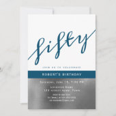 Blaues Männchen 50. Geburtstag Einladung (Vorderseite)