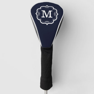 Blaues Marine-Monogramm Golf Headcover