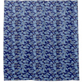 Blaues Marine-Tarnmuster  Duschvorhang (Vorderseite)