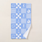 Blaues Maritimes Badhandtuch Set (Handtuch)