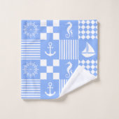 Blaues Maritimes Badhandtuch Set (Waschlappen)