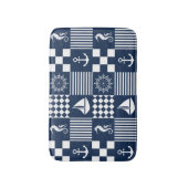 Blaues maritimes Muster Badematte (Vorderseite Vertikal)