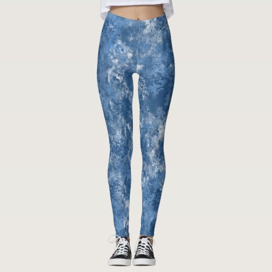 Blaues MarmorLegging Leggings (Vorderseite)