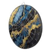Blaues Marmormuster mit Gold Dartscheibe (Vorderseite rechts)
