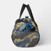 Blaues Marmormuster mit Gold Duffle Bag (Rechts)