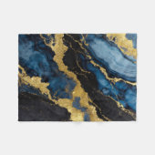 Blaues Marmormuster mit Gold Fleecedecke (Vorderseite (Horizontal))