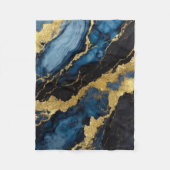 Blaues Marmormuster mit Gold Fleecedecke (Vorderseite)