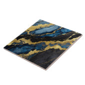 Blaues Marmormuster mit Gold Fliese (Seite)