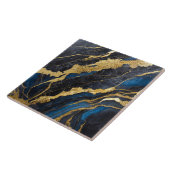 Blaues Marmormuster mit Gold Fliese (Seite)