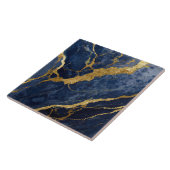 Blaues Marmormuster mit Gold Fliese (Seite)