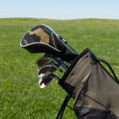Blaues Marmormuster mit Gold Golf Headcover (In SItu)