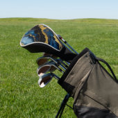 Blaues Marmormuster mit Gold Golf Headcover (In SItu)