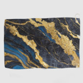 Blaues Marmormuster mit Gold Golfhandtuch (Horizontal)