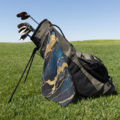 Blaues Marmormuster mit Gold Golfhandtuch (Gras)