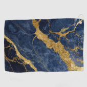 Blaues Marmormuster mit Gold Golfhandtuch (Horizontal)