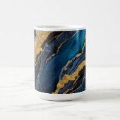 Blaues Marmormuster mit Gold Kaffeetasse (Mittel)