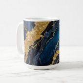 Blaues Marmormuster mit Gold Kaffeetasse (Vorderseite Links)