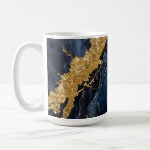 Blaues Marmormuster mit Gold Kaffeetasse