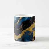 Blaues Marmormuster mit Gold Kaffeetasse (Mittel)