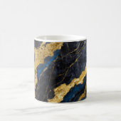 Blaues Marmormuster mit Gold Kaffeetasse (Mittel)