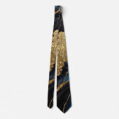 Blaues Marmormuster mit Gold Krawatte (Rückseite)