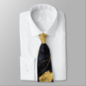 Blaues Marmormuster mit Gold Krawatte (Gebunden)