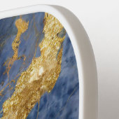 Blaues Marmormuster mit Gold Pickleball Schläger (Linke Seite)