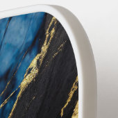 Blaues Marmormuster mit Gold Pickleball Schläger (Linke Seite)