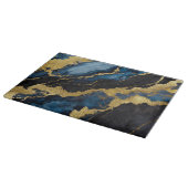 Blaues Marmormuster mit Gold Schneidebrett (Ecke)