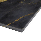 Blaues Marmormuster mit Gold Schneidebrett (Ecke)