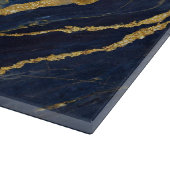 Blaues Marmormuster mit Gold Schneidebrett (Ecke)