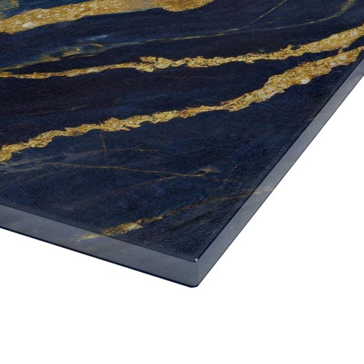 Blaues Marmormuster mit Gold Schneidebrett (Ecke)