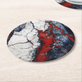 Blaues Marmormuster Runder Pappuntersetzer (Angewinkelt)